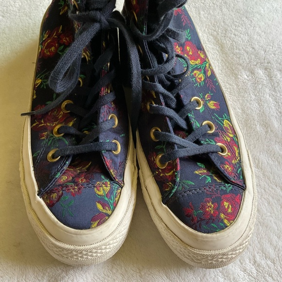 Converse Platform CTAS Lift Ripple Obsidian Navy Floral Sneakers.Size 7 - Picture 10 of 13